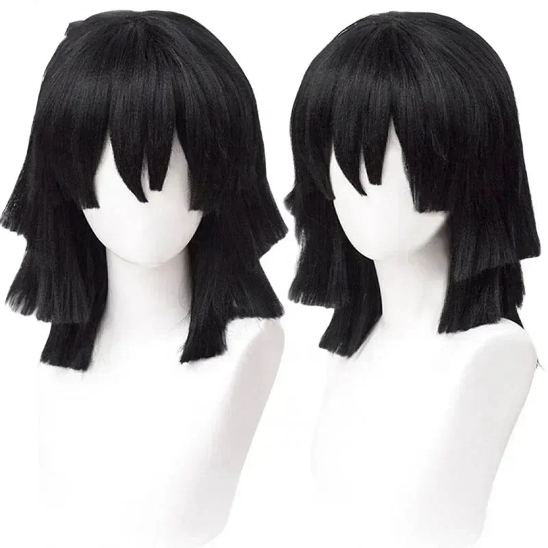 Cosplay Anime Black Hair - Peruca de Cosplay Iguro Obanai de