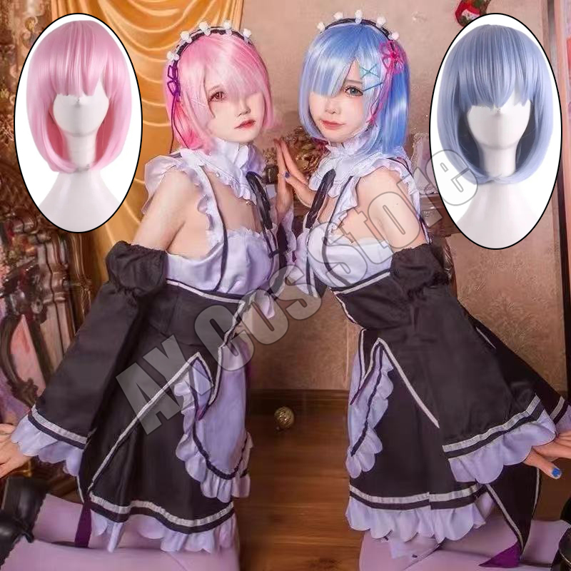Re Zero Rem Wig - Fantasia de Cosplay Anime Re:zero Kara