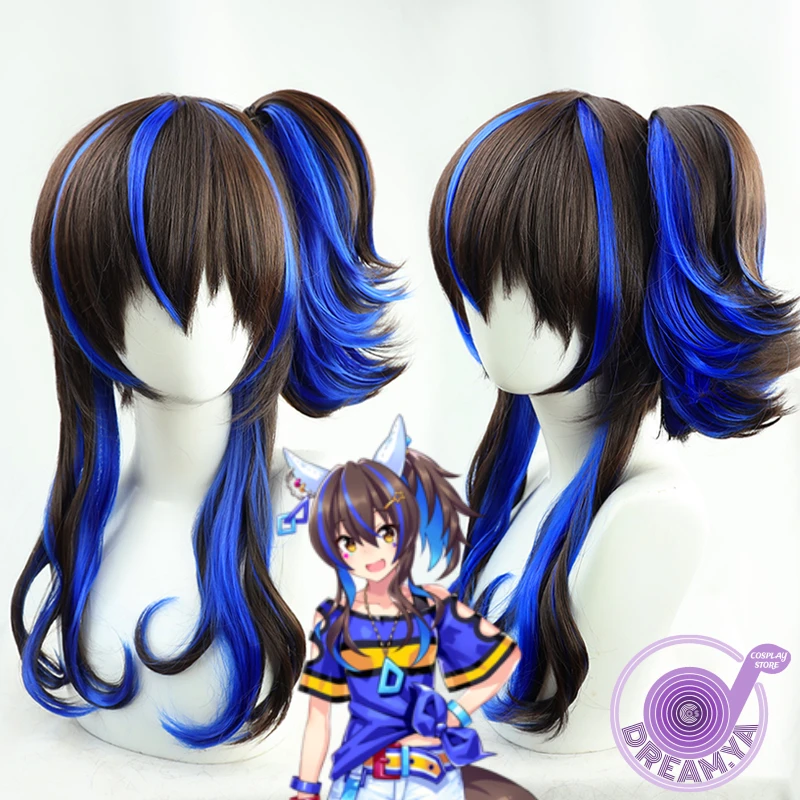 Cosplay Anime Black Hair - Peruca de rabo de cavalo sintética