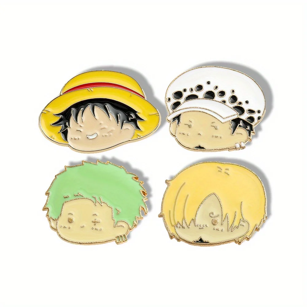 Anime Cosplay Simple - 4 Peças Broche de Personagem de