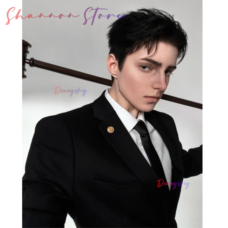 Cosplay Anime Black Hair - Peruca Curta Preta Elegante Hiromi Higuruma