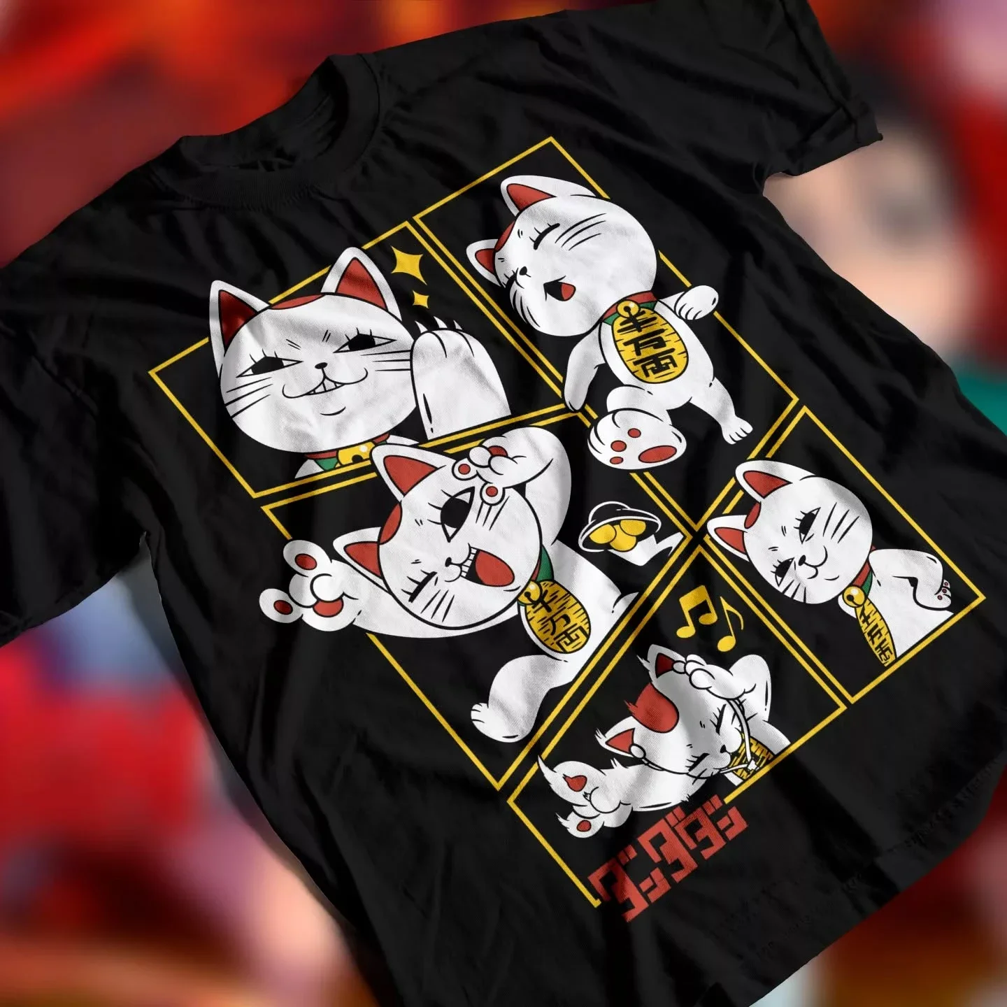 Cosplay Anime Basic - Camiseta Popular Dandadan Maneki Neko Multi