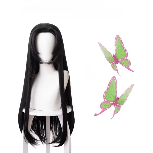 Cosplay Anime Black Hair - Anime kochou kanae peruca kimetsu no