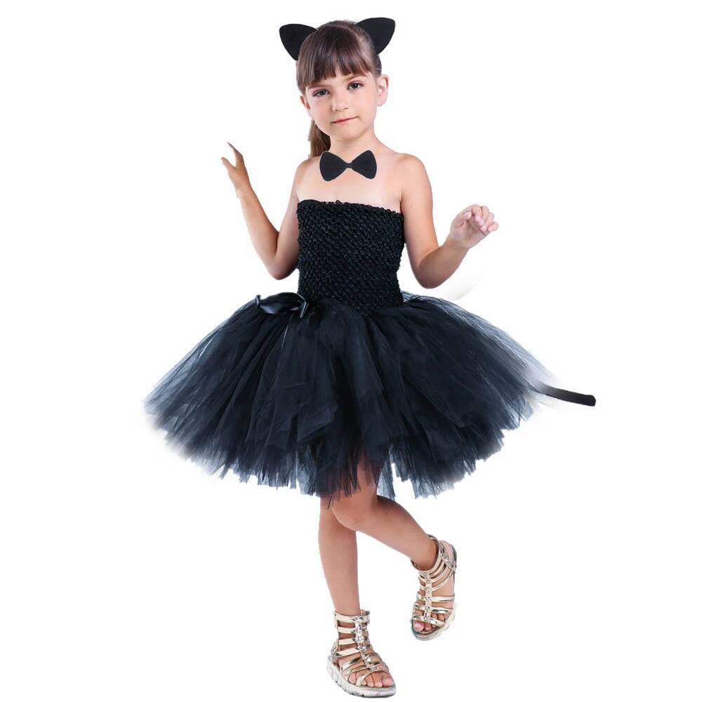 Anime Cosplay Simple - Vestido Tutu de Gato Preto Fofo