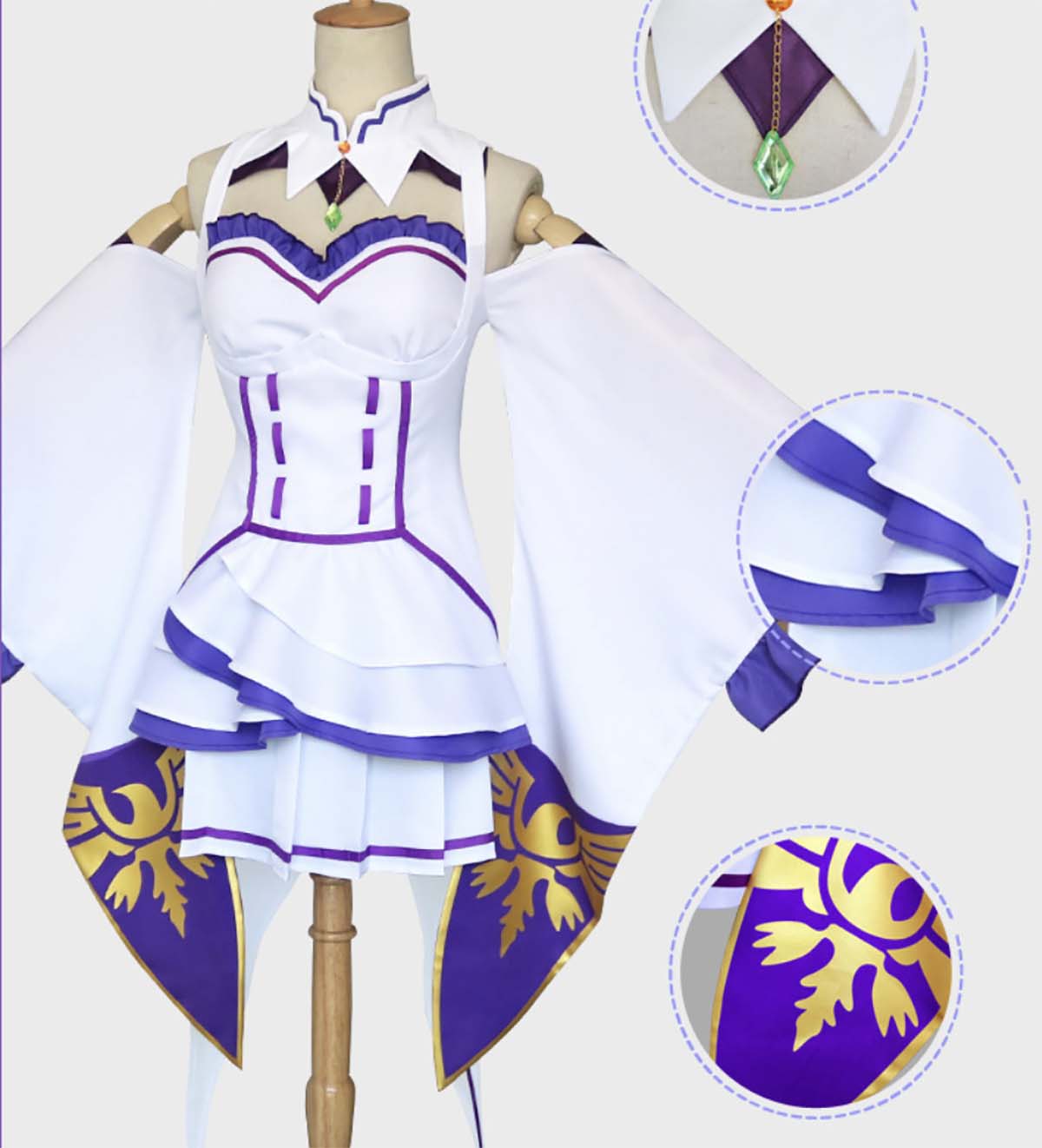 Re Zero Rem Wig - Fantasia ou Peruca de Cosplay da