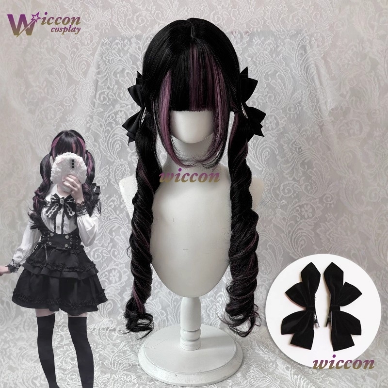 Cosplay Anime Black Hair - Quadrinhos ‌ Peruca preta com franja