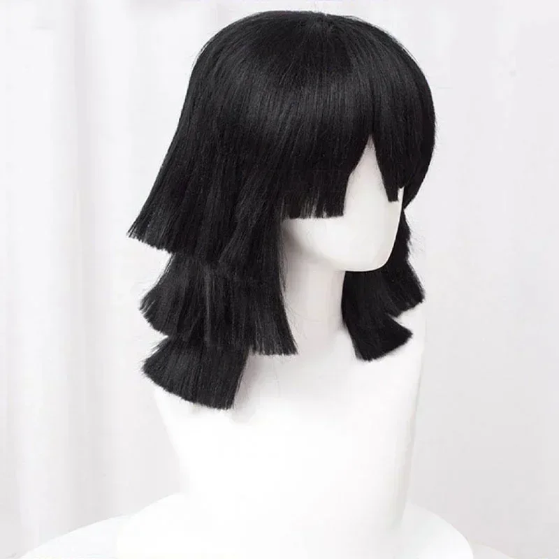 Peruca de Cosplay Iguro Obanai - Cosplay Anime Black Hair avaliação e preço