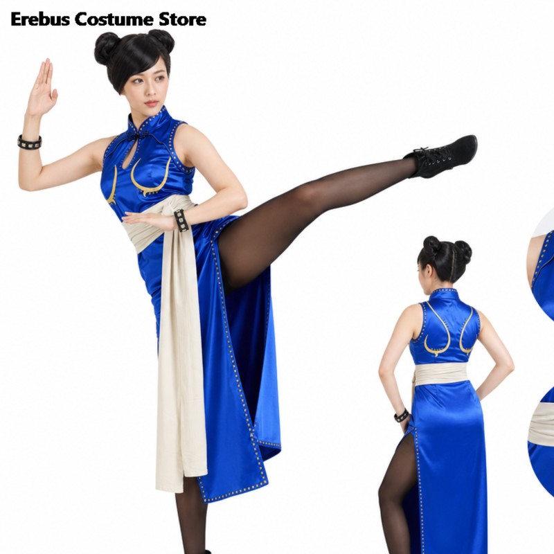 Conjunto de Fantasia Sexy Chun - Live Action Anime Cosplay avaliação e preço