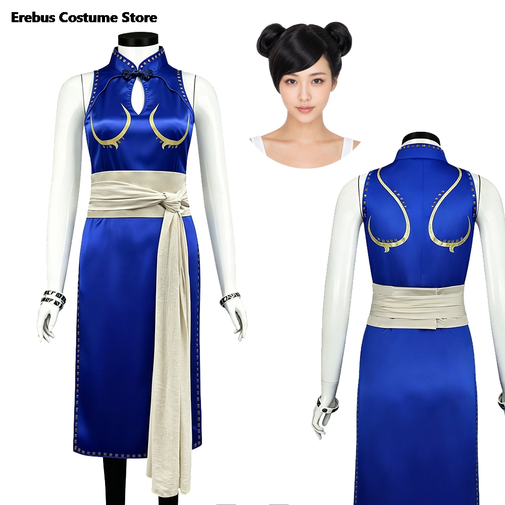 Conjunto de Fantasia Sexy Chun - Live Action Anime Cosplay avaliação e preço