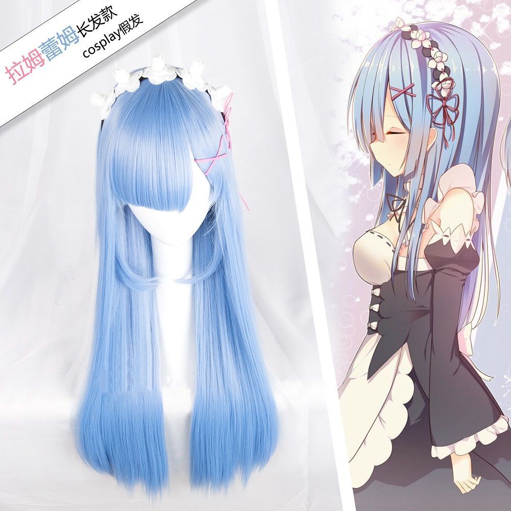 Re zero ram & rem peruca cospl - Re Zero Rem Wig avaliação e preço