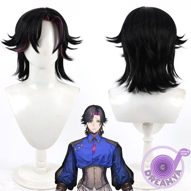 Peruca de Cosplay Vezalius Ban - Cosplay Anime Black Hair avaliação e preço