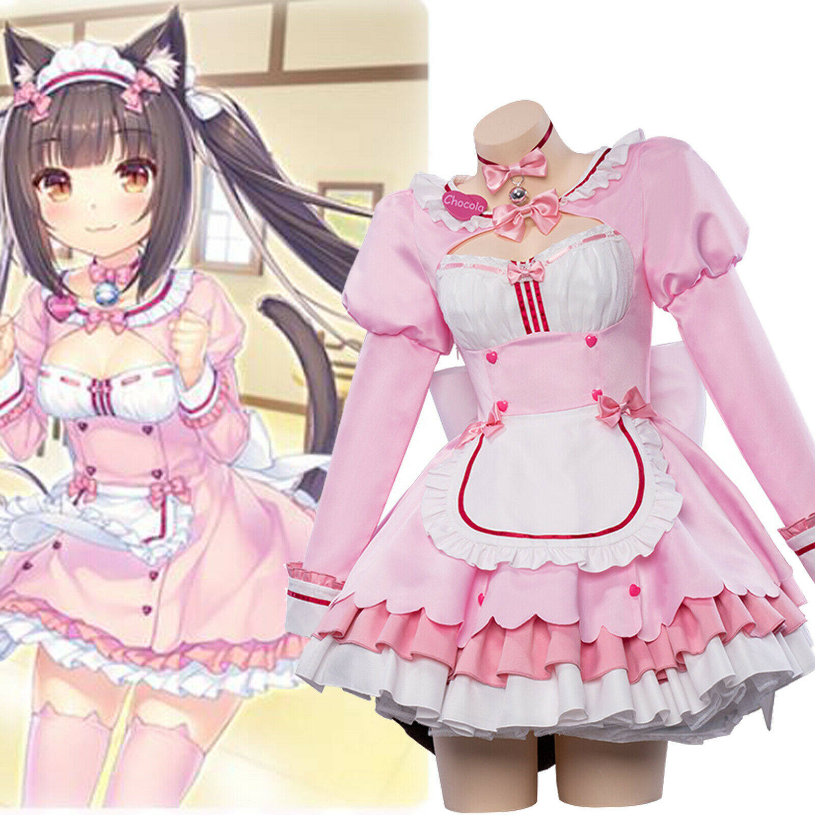 Fantasia de Cosplay Chocola Va - Anime Cosplay Outfit Girl avaliação e preço