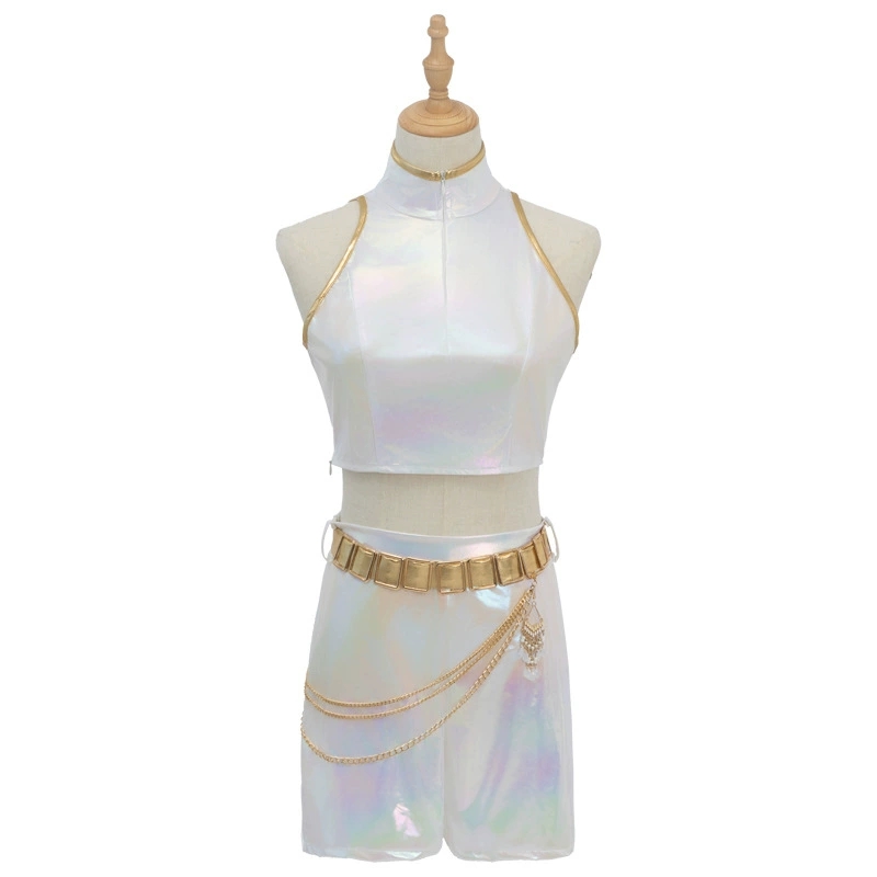 Traje cosplay couro pu branco  - Anime Cosplay Outfit Girl avaliação e preço