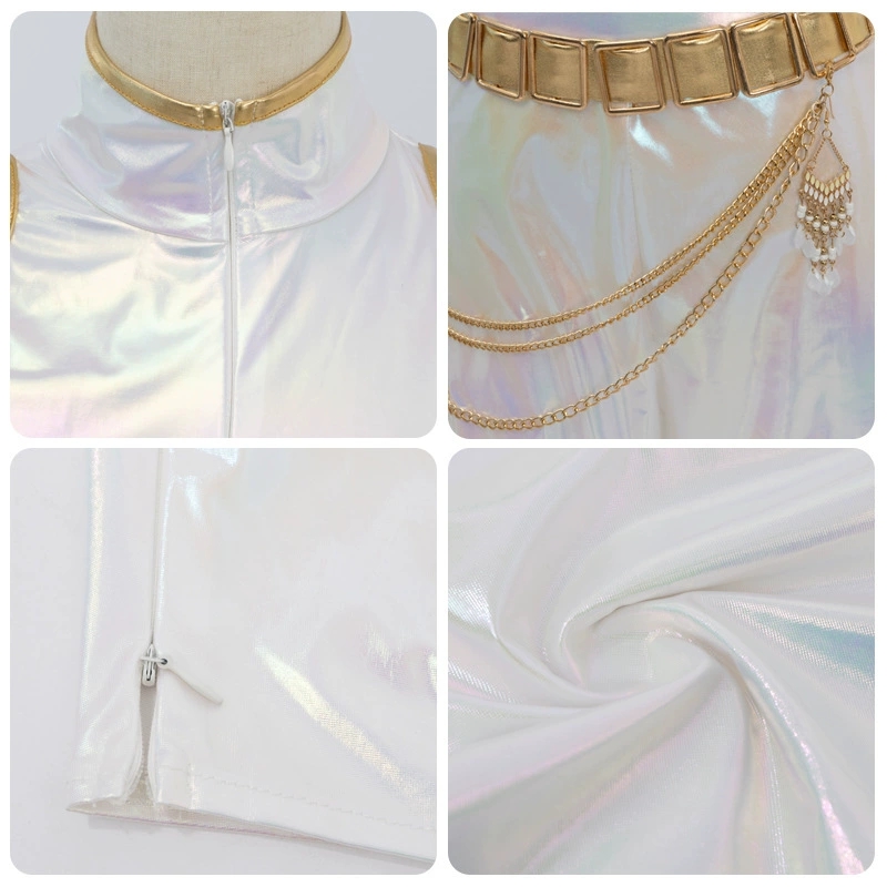 Traje cosplay couro pu branco  - Anime Cosplay Outfit Girl avaliação e preço