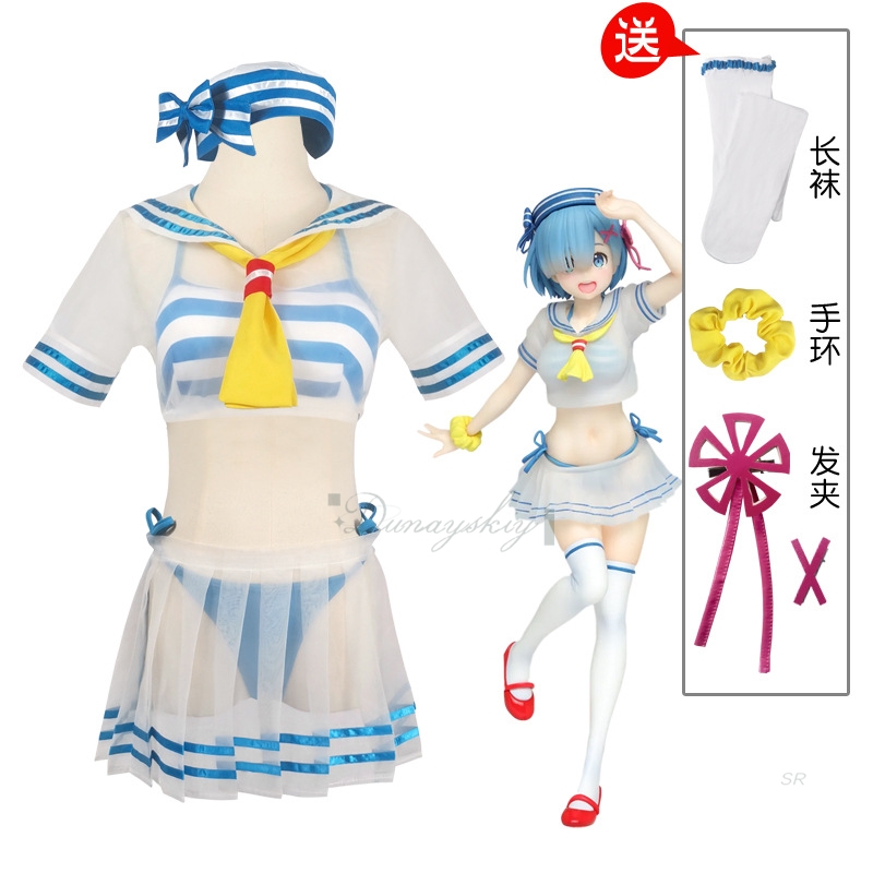 Rem cosplay traje re: vida em  - Re Zero Rem Wig avaliação e preço