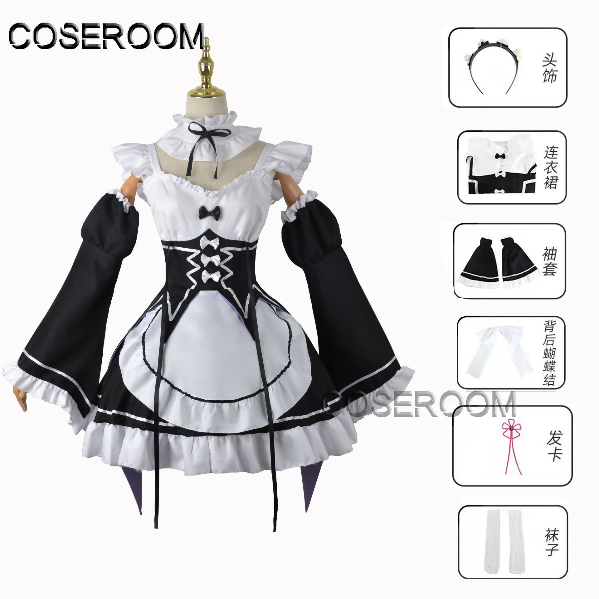 Fantasia Cosplay Re:Zero Kara  - Re Zero Rem Wig avaliação e preço