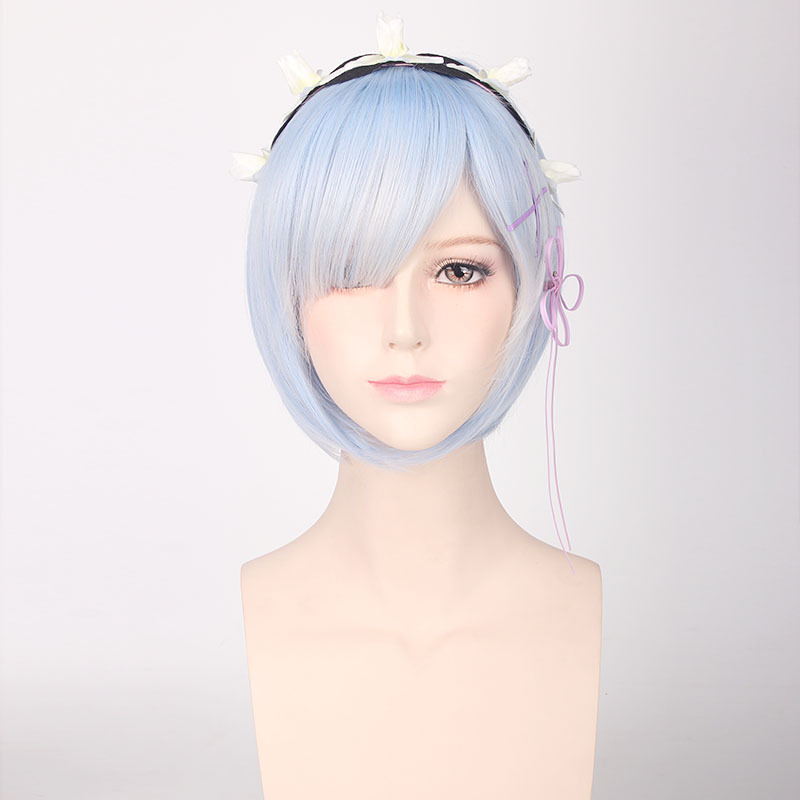 Peruca de Cosplay Ram Rem de R - Re Zero Rem Wig avaliação e preço