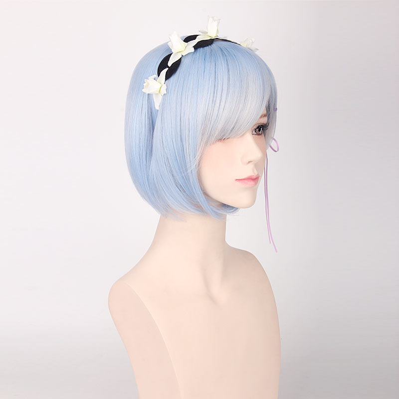 Peruca de Cosplay Ram Rem de R - Re Zero Rem Wig avaliação e preço