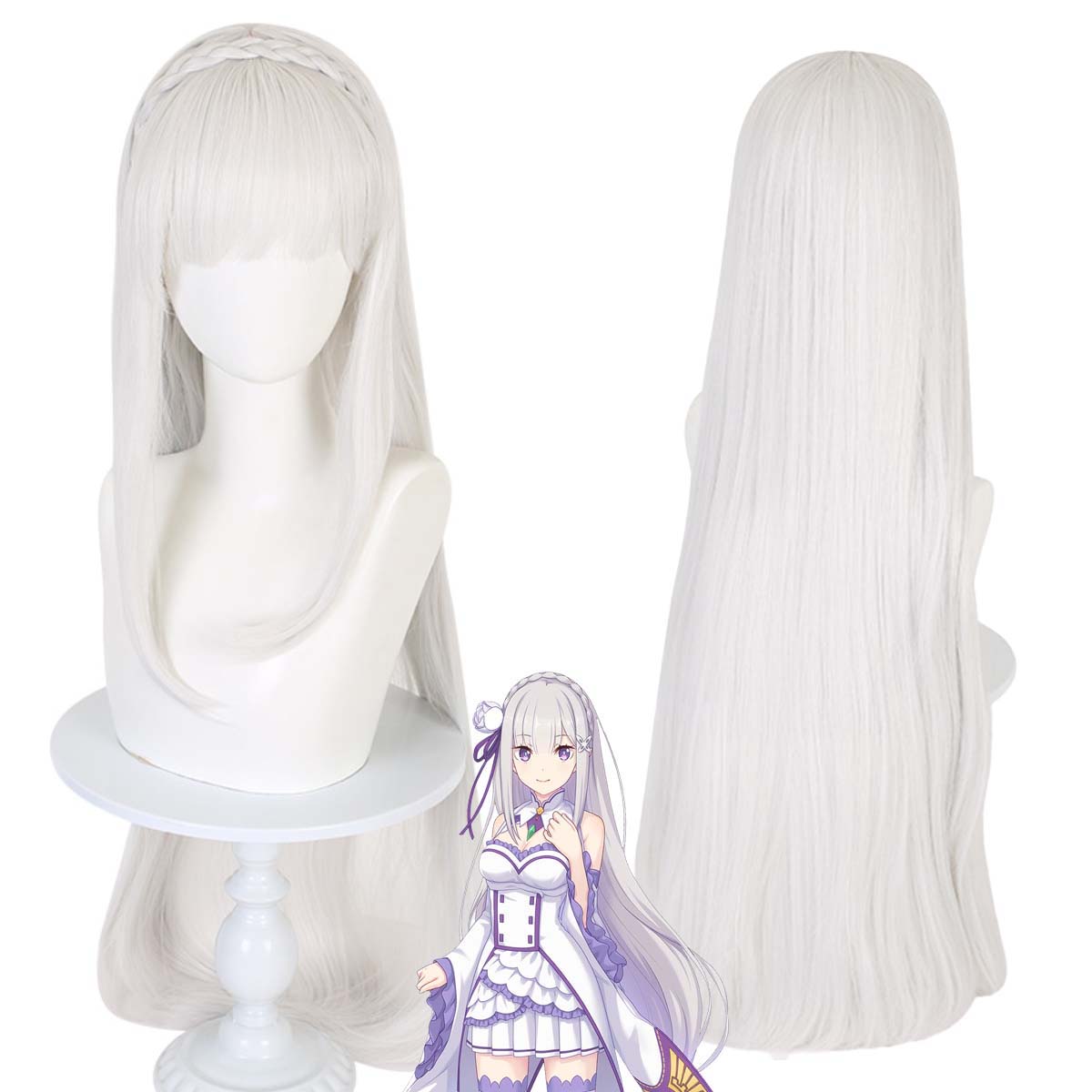 Fantasia ou Peruca de Cosplay  - Re Zero Rem Wig avaliação e preço