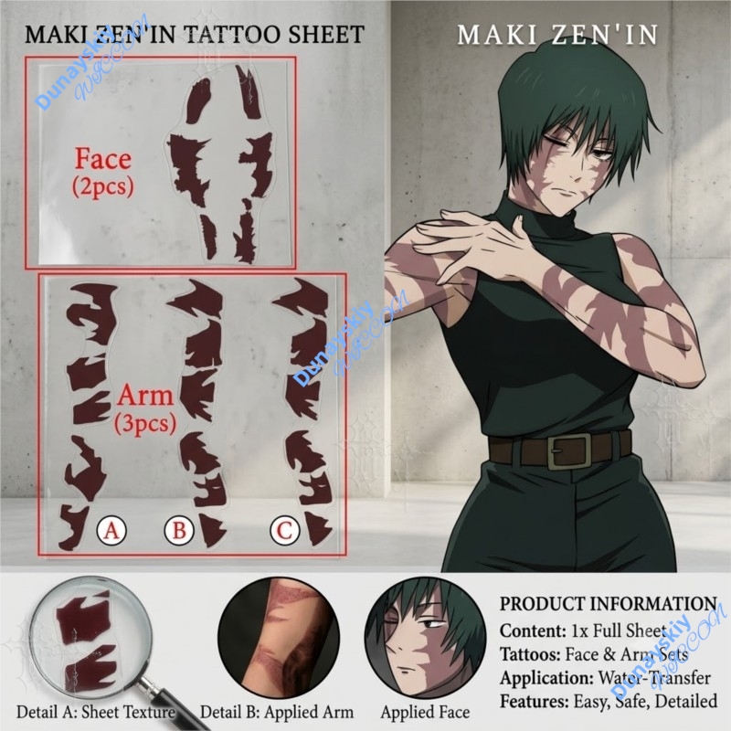 Tatuagens Temporárias Anime Ju - Anime Cosplay Jujutsu Kaisen avaliação e preço